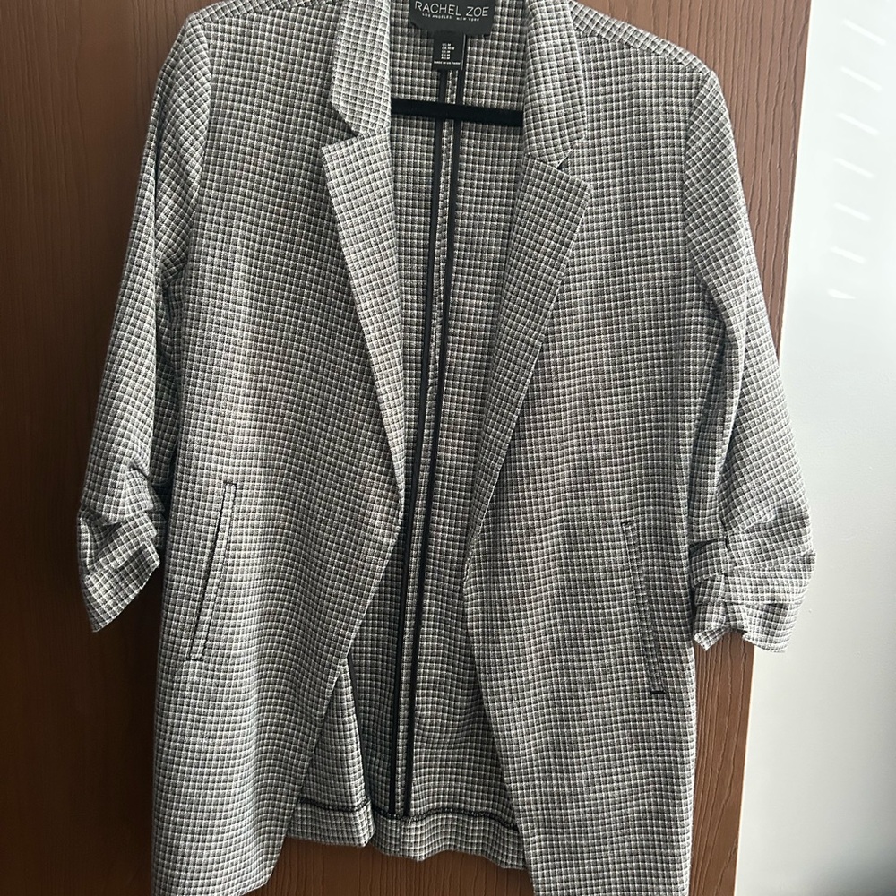 Rachel Zoe Monochrome Houndstooth Blazer